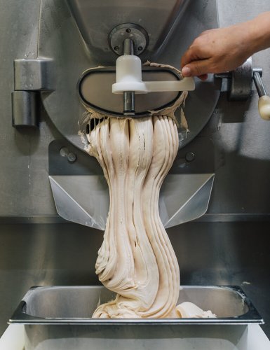 ice cream coming out of an ice cream machine