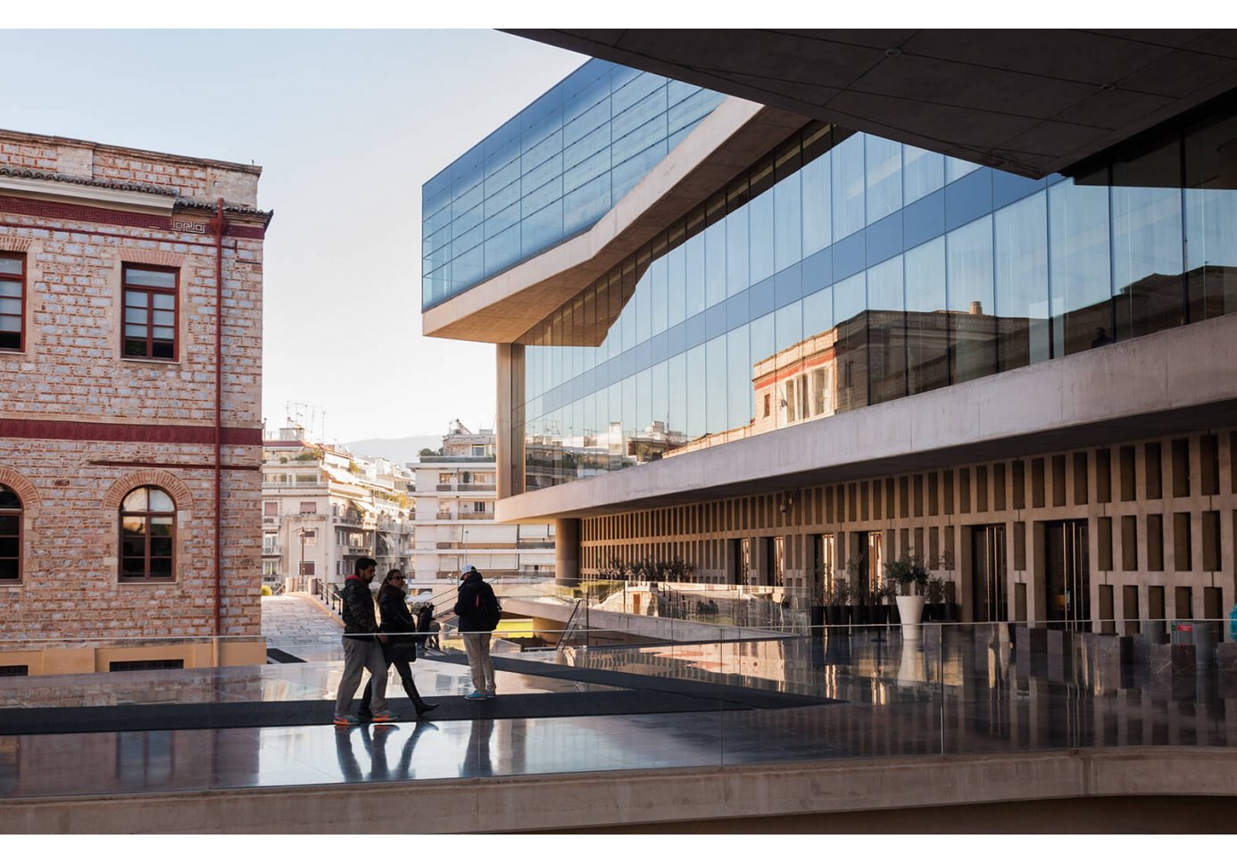 people outside the Acropolis Museum in Athens
