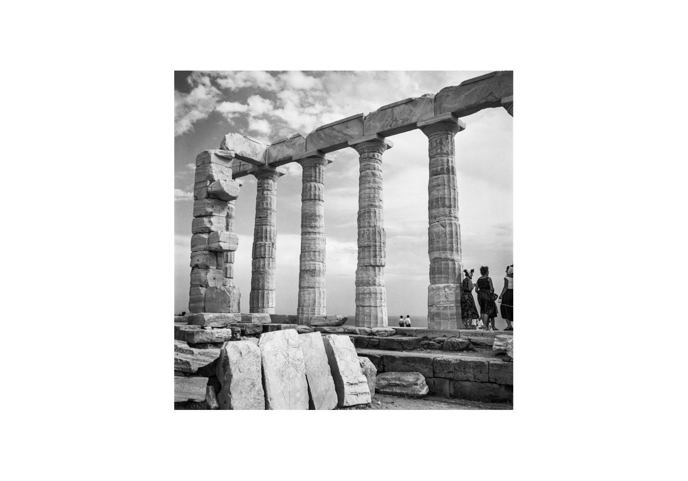 Visitors at the Temple of Poseidon, Sounion. Photograph by Robert McCabe.