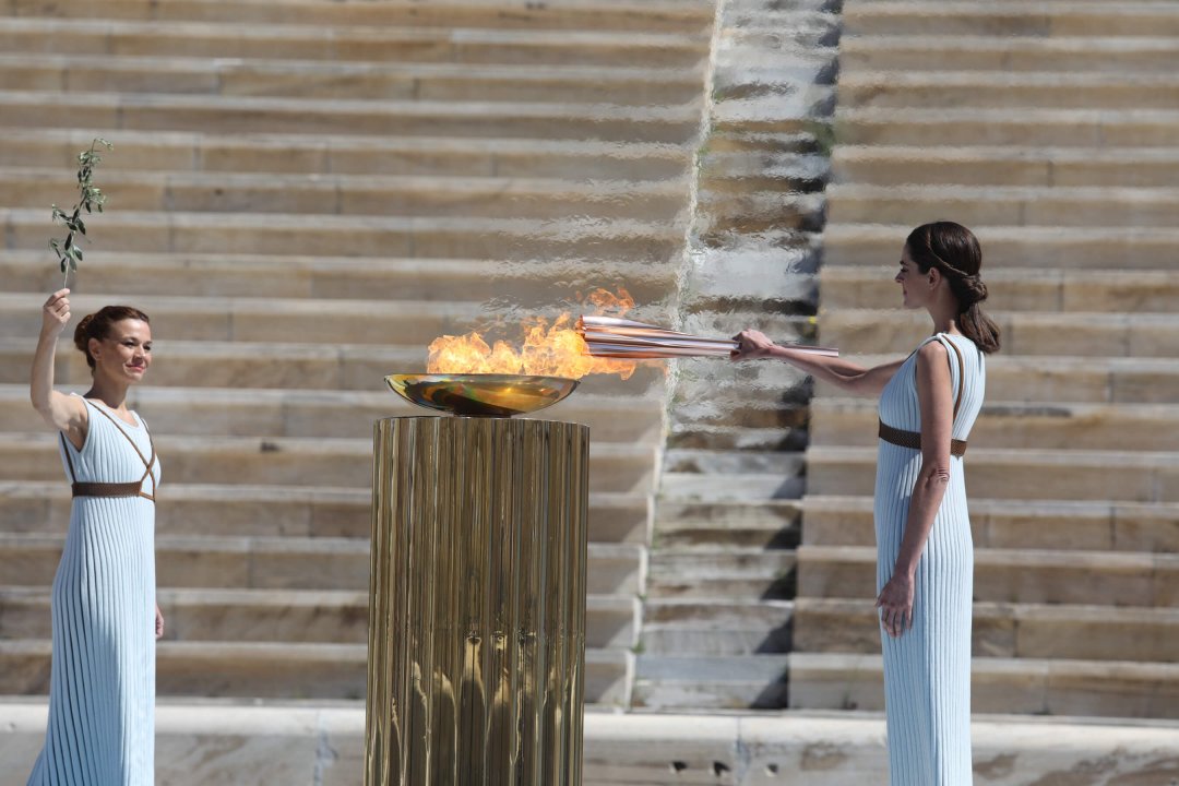 Olympic Flame Handover Ceremony at the Panathenaic Stadium The