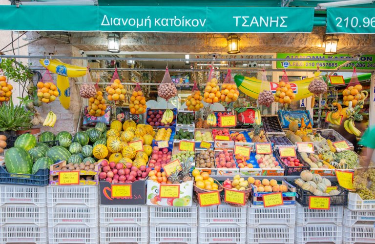 Voula green grocer's shop, Athens Riviera