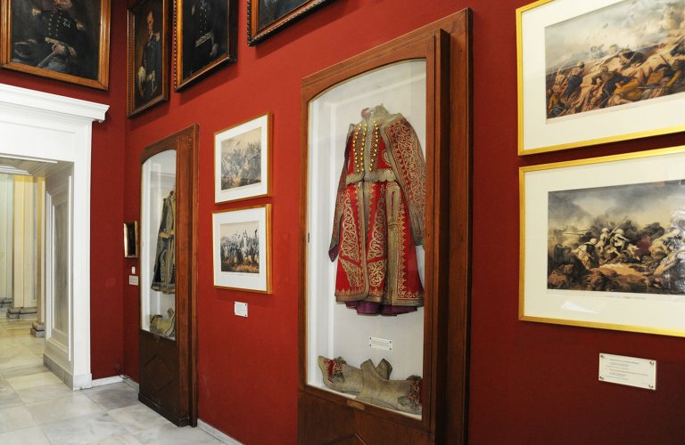 Room 9; aspects of urban society, 19th century. Furniture and dresses that belonged to historic figures and members of Queen Amalia's court. | Courtesy: National Historical Museum.