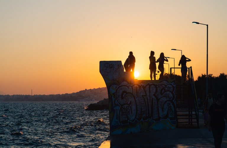 sunset from Palio Faliro seafront, Athens 