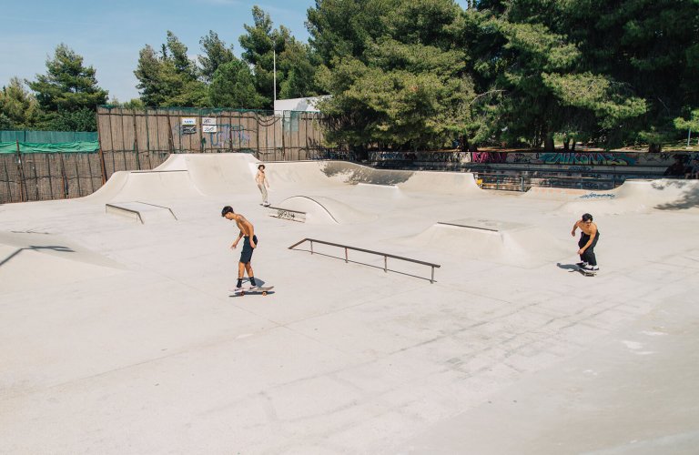 Skaters at Galatsi Skate Park, Athens