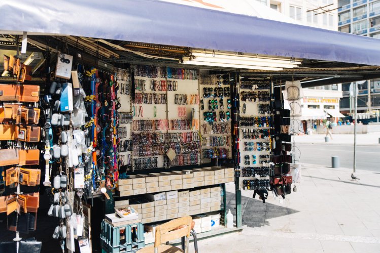 a kiosk at Omonia Square in Athens