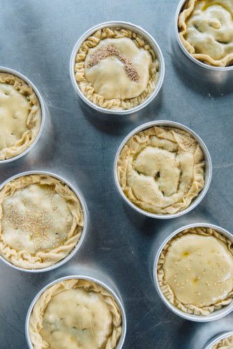 the spinach pie ready to get into the oven.