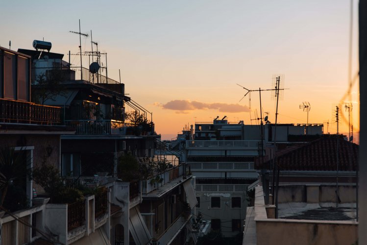 balconies and terraces at Mets during sunset. 