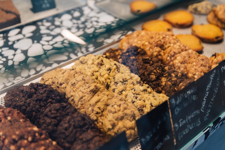 variety of cookies on display.