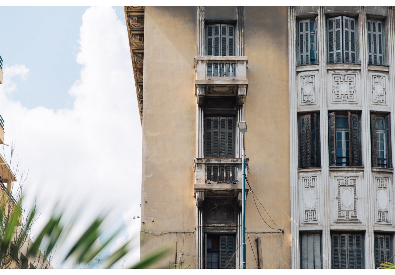 facade of an old building.