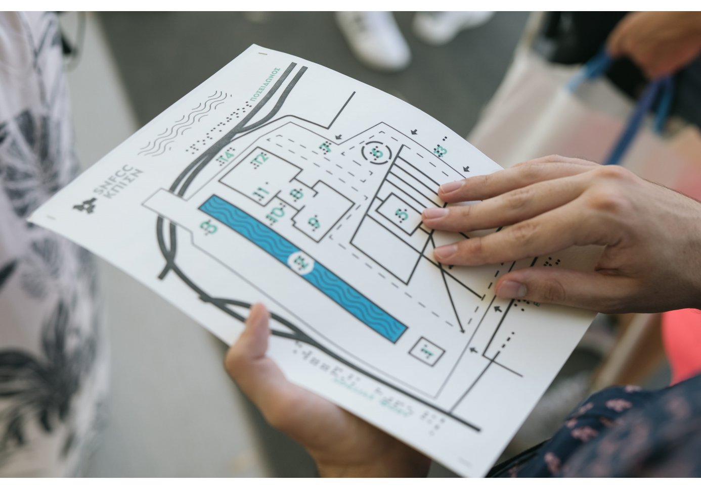 a photo of a tactile map being used 