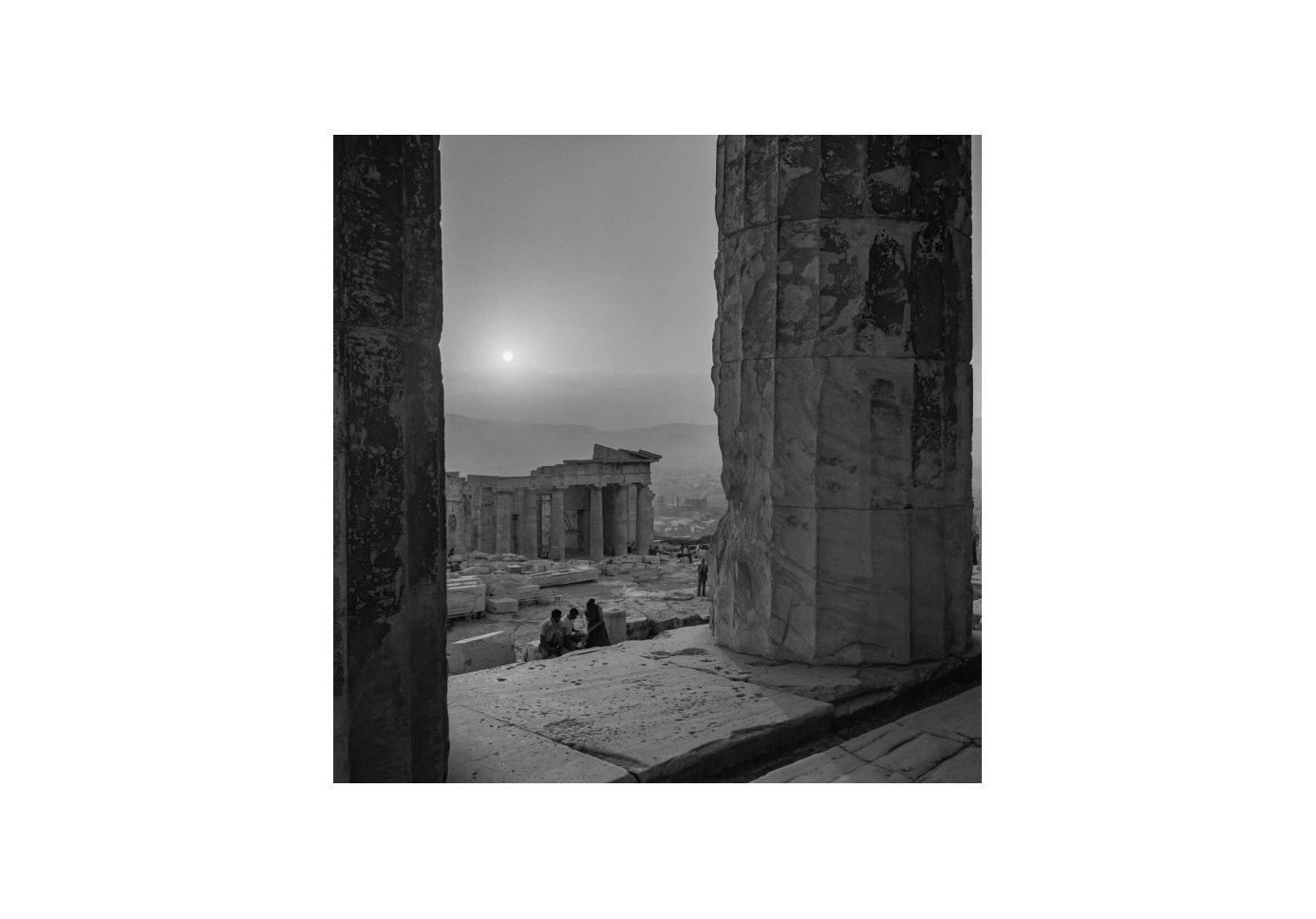 A view of the Parthenon from the Propylaea, in the 1950s, taken by photographer Robert McCabe.